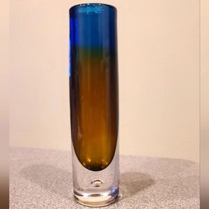 Kosta Boda Sommerso glass vase signed